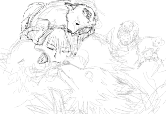 玉🐶はちゃんと待てる賢い犬なのに、描いてる人が待てなくて待ってるとこすっ飛ばしてくっつきまくって甘えまくってるとこを描いてしまいました(式ネ申とめぐみをくっつけさせたいマン)
描き始めはくっついてるだけだったのにペロペロし始めて泣き始めて最終的には大号泣😂😂😂 