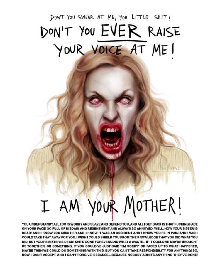 Amazing piece of #Hereditary art by <a href="/leonmateusart/">Leon Mateus</a> #ToniColette is the goat. <a href="/TheAcademy/">The Academy</a> needs to recognize both stunts and horror as valid categories.