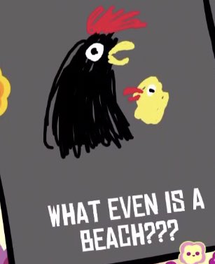 ShubbleMods's tweet photo. WHAT EVEN IS A BEACH??? 🐔🐓🐤 https://t.co/ZfhuUa9okM