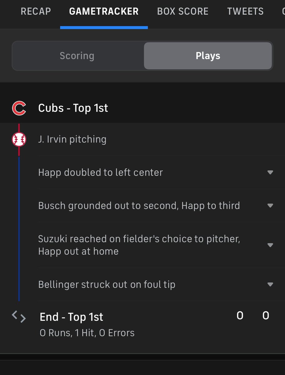 schwim3x6's tweet image. For the love of Pete, would the iOS @CBSSports app please show the current inning first under Gametracker &amp;gt; Plays. I never want to see the 1st inning first when the game is no longer in the 1st inning. 🤦‍♂️ #badUX