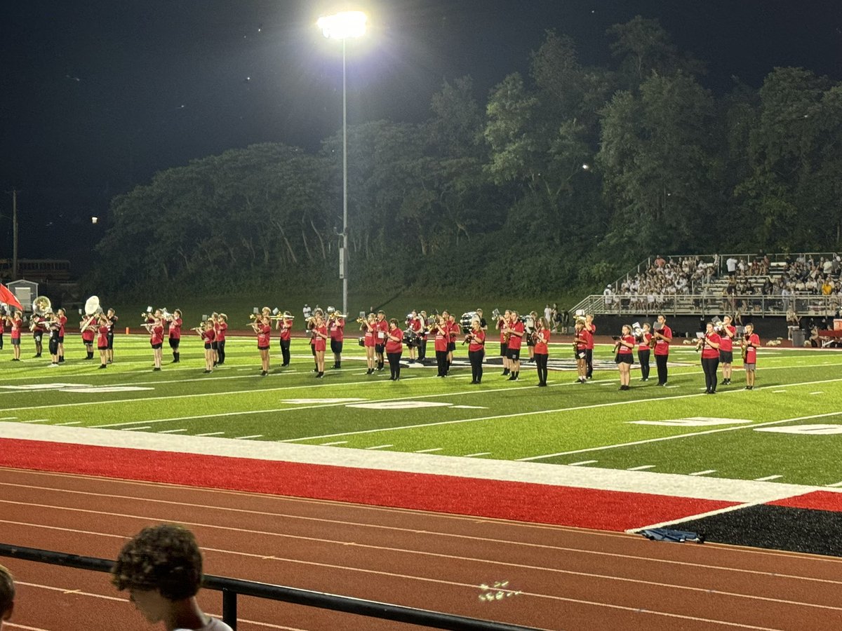 <a href="/BlackcatBands/">Herculaneum Bands</a> with an amazing half time show. #GoBlackcats. <a href="/JoeFWillis/">Joe Willis</a>