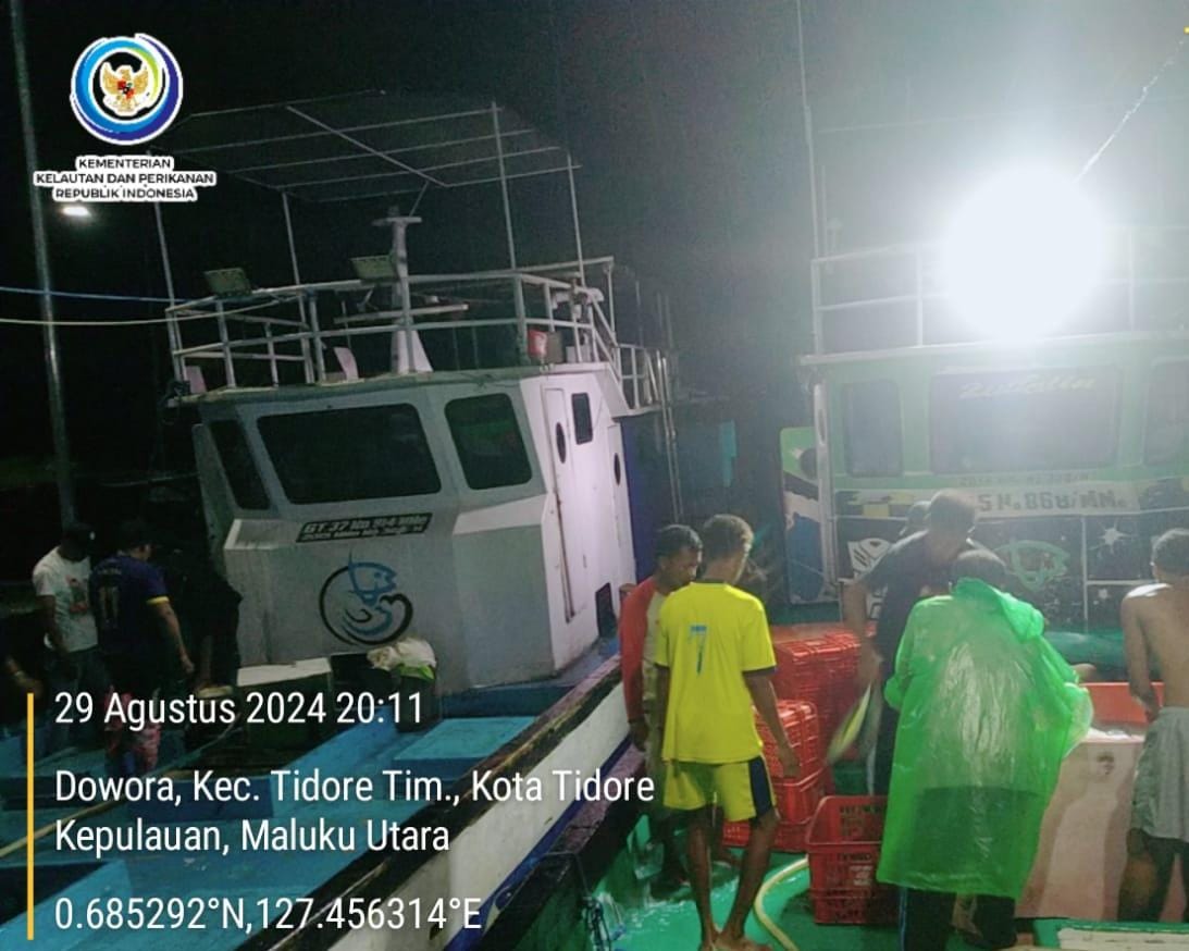 burtidore1's tweet photo. Kamis (29/08/2024),Burhan Samad, Luhkan Kota Tidore, melaporkan  Hasil Tangkap KUB. CITRA BAHARI Kel. Tomalou  Kec. Tidore Selatan, sebanyak 405  kg/ Rp. 16.000
#GiatLuhkanSatminkalAmbon
@BP3_Ambon https://t.co/S2QaW8lxhn