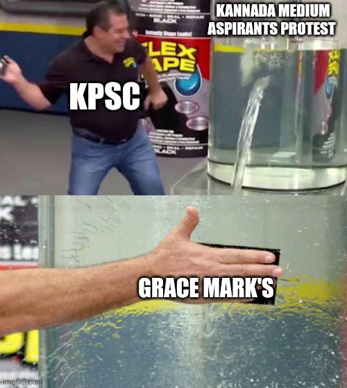 Phantom19501982's tweet photo. KPSC uses the "Grace marks" tape shut the aspirants mouth.....RIP to Rights..... Save kannada 

#KPSC_Mosa

#KASReExam

#2nd_Gokak https://t.co/33Qtcgfwml