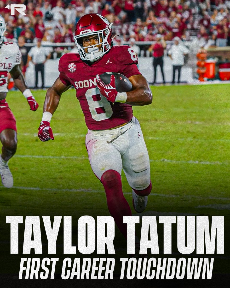 The first of many. 

Taylor Tatum scores his first collegiate touchdown for the #Sooners 🔥