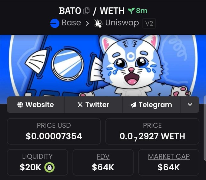 tom31215's tweet photo. @shahh Rich is here with $BATO, easily the next 1000X GEM!!! Fresh on UNI and ready to PUMP!!! Don't miss it!! 💎🚀🚀

CA: 0x9c7308e3c4f05cdd2d6c6d241f9116cd1beebcf2 https://t.co/oZb35YwzqR