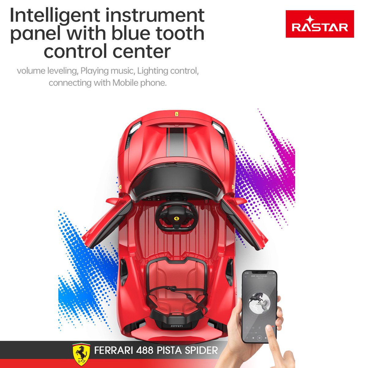 Let your child master the direction, drive their wonderful life!
-Rastar Kids Ride On Car Licensed by Ferrari- #rideoncar #kidstoycar #ferrari488