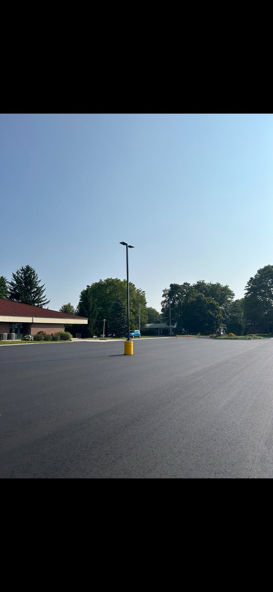 ⁦<a href="/stceciliahawks/">St. Cecilia's</a>⁩ paving works complete#black gold #2024 summer works