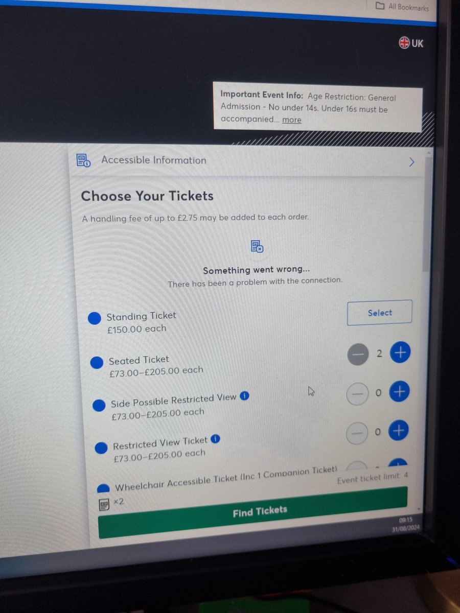 WhatBeckySaid's tweet photo. Been online since 7am. Straight into buy tickets and I can't get beyond this page!! How @TicketmasterUK ?! Surely you were prepared for this. https://t.co/D0X13KubmE