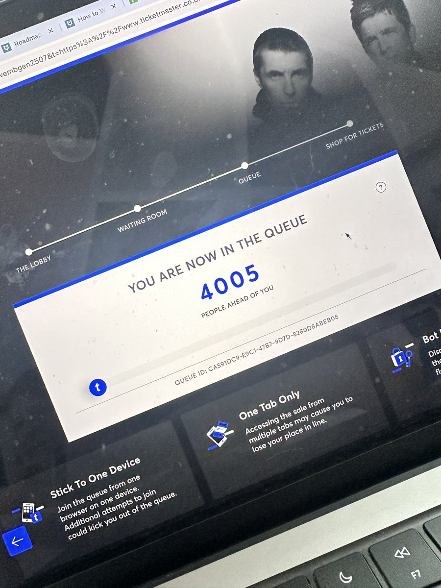 WillNoble93's tweet photo. Absolute shambles - after battling with the usual browser/login crashes, to actually getting a decent position, only for that to crash, and then to be accused of being a bot and ruining any chance of tickets… it’s incredible how poor this site still is @TicketmasterUK @oasis https://t.co/WOE6LSucfh