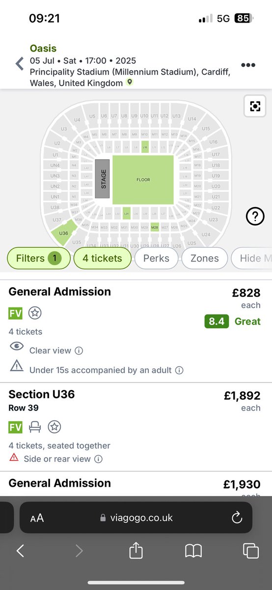naomi_jaynee's tweet photo. Ticketmaster kicks me out, check viagogo just on the chance… this is ridiculous! Won’t be seeing oasis next year then. https://t.co/1eIiI5gvVR