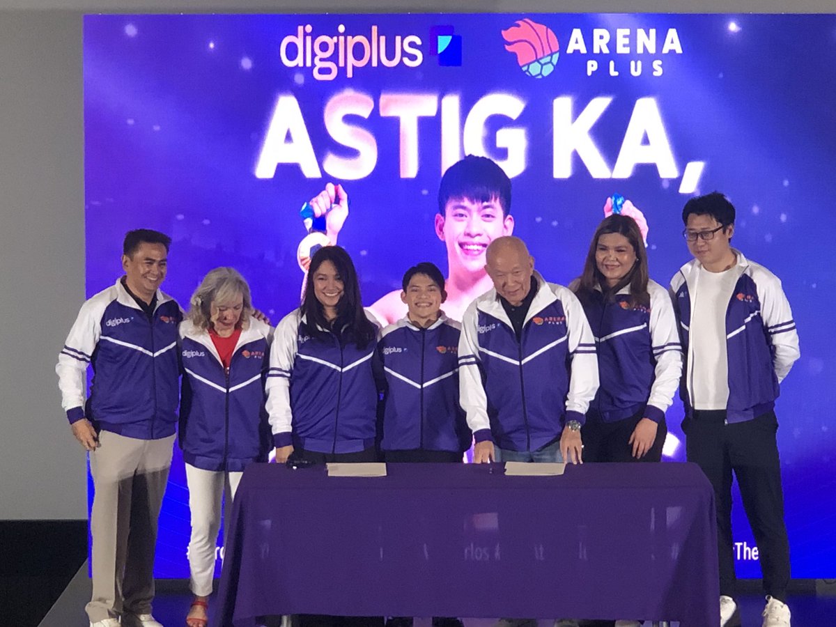 jatoralba97's tweet image. Gymnast Carlos Yulo, two-time Olympic gold medalist, and DigiPlus sign a renewal of contract as the brand&apos;s ambassador #AProudofYOUlo #AstigKaCarlos #DigiPlus #ArenaPlusPH