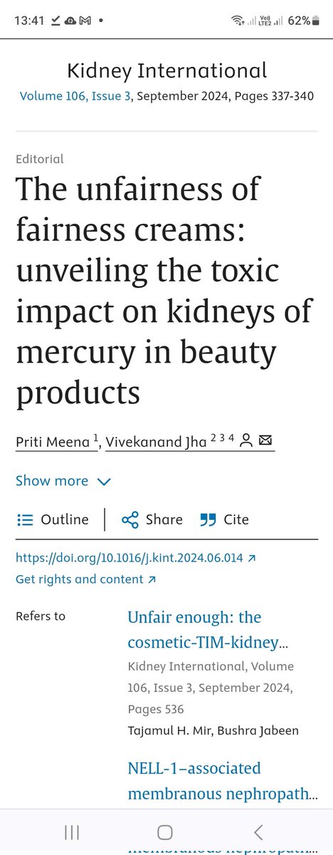 🔥Fairness creams may promise glowing skin,🧖‍♀️ but did you know they could be harming your kidneys? 🧴⚠️🤯 
In our latest articles in <a href="/KIReports/">KIReports</a> <a href="/ISNkidneycare/">Int Society of Nephrology</a>  we uncovers the hidden dangers of toxic ingredients in these products. 
👍Protect your health by knowing what you're