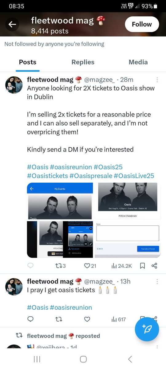 shaza_96's tweet photo. Don't get me wrong, I don't actually want Oasis tickets, but what the fuck is this? Haven't they just gone on sale?! 🤦‍♀️ https://t.co/26a5VnzJpx