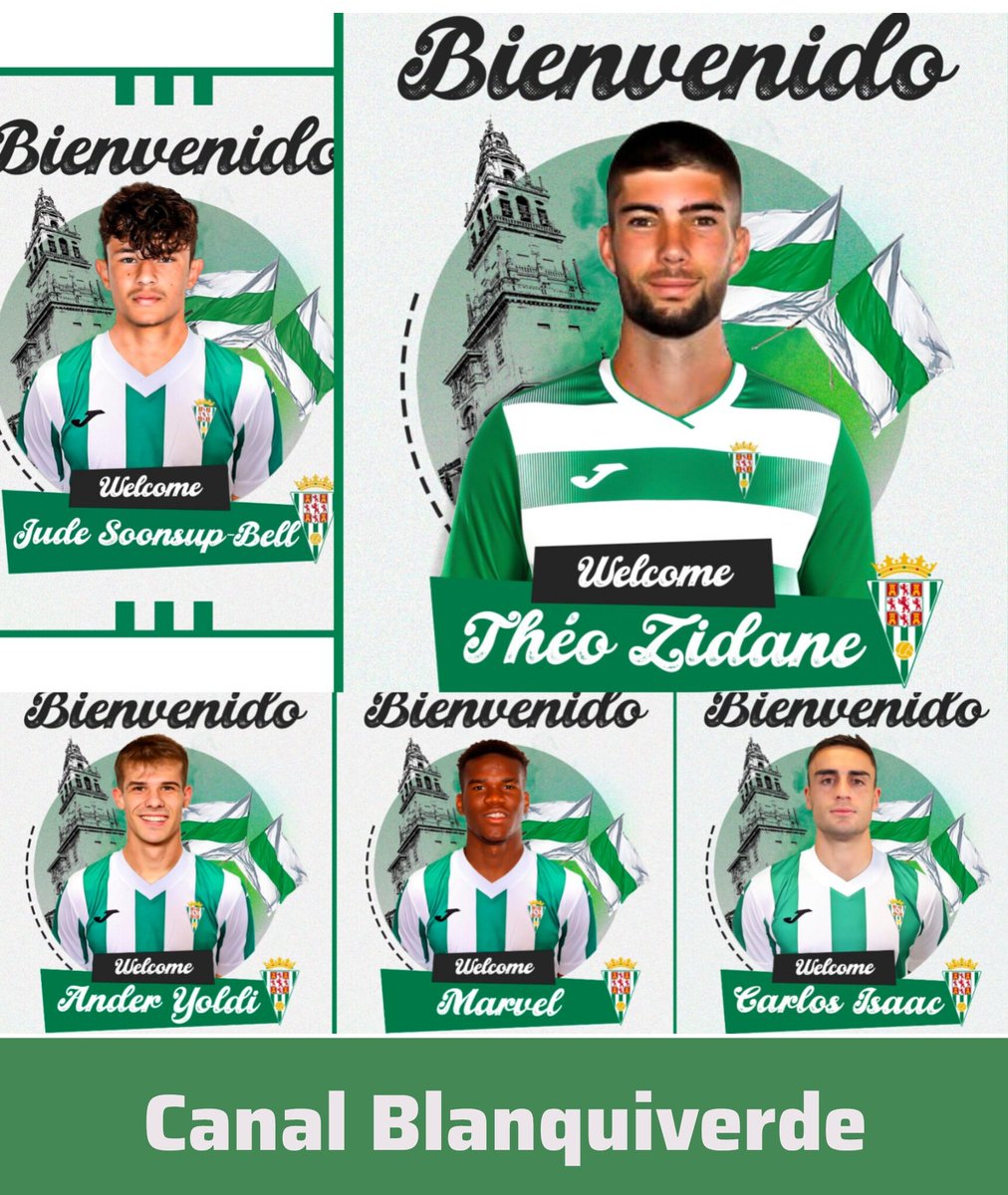 canblanquiverde's tweet photo. 📌 Los 🔟 #FichajesCCF del #CCF2425:
▪️ Xavi Sintes (2)
▪️ Obolskii (2)
▪️ Ramón Vila (1+1)
▪️ Théo Zidane (2+1)
▪️ Genaro (1+1)
▪️ Jacobo (2)
▪️Carlos Isaac (1+1)
▪️Ander Yoldi (cedido + opc🛒)
▪️Jude Soonsup-Bell (2+1)
▪️Marvel (cedido)
#LaLigaHypermotion #mercadoCCF https://t.co/sXL5xU2enj