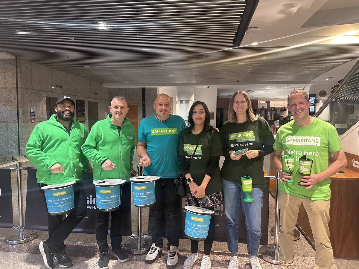 We're so thankful to the amazing <a href="/SarahMillican75/">Sarah Millican</a> for letting us fundraise after her gig at Symphony Hall last night! 🎤 We raised an incredible £1380.33 for our branch. 🙏 Huge thanks to everyone at <a href="/BMusic_Ltd/">B:Music, responsible for Symphony Hall & Town Hall</a> for making us feel so welcome! 💛 #ThankYou #Birmingham #Samaritans