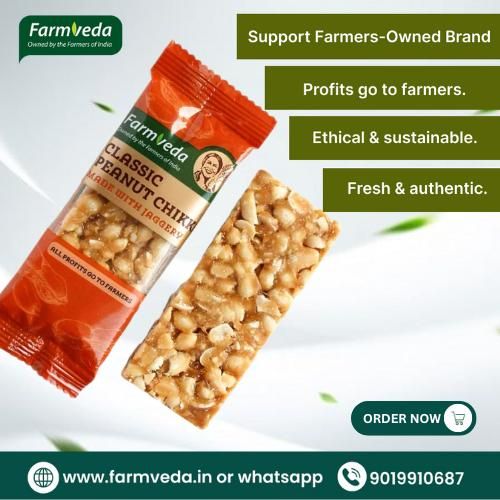 🌾 Support a brand that truly makes a difference! Farmveda is not just about delicious snacks; it's about empowering our farmers. With every bite of our Classic Chikki Peanut Bar, you're contributing to ethical, sustainable, and farmer-owned practices. 

#SupportFarmers