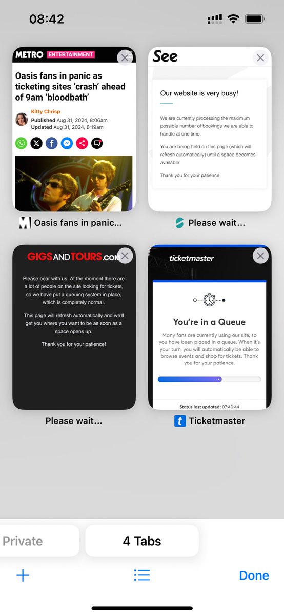 Nugg78's tweet photo. Let the fun began 🫣#Oasis25 #Ticketmaster #seetickets #gigsandtours https://t.co/zeZ1gh54Mz