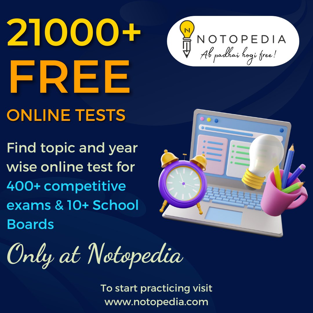 notopedia's tweet image. 🎓 Boost Your Exam Prep with Notopedia! 🎓
Striving for success in school, college entrance, or government exams? We’ve got your back! 🌟
📚 Discover over 21,000 FREE online tests and mock tests designed to help you excel.
#Notopedia #ExamPreparation #OnlineTests #MockTests #Free