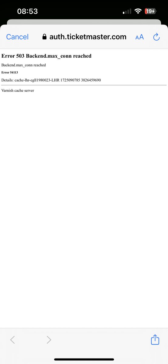 In a q for 40 mins to get into the site and then this… #Ticketmaster every time! <a href="/TicketmasterUK/">ticketmasteruk</a>