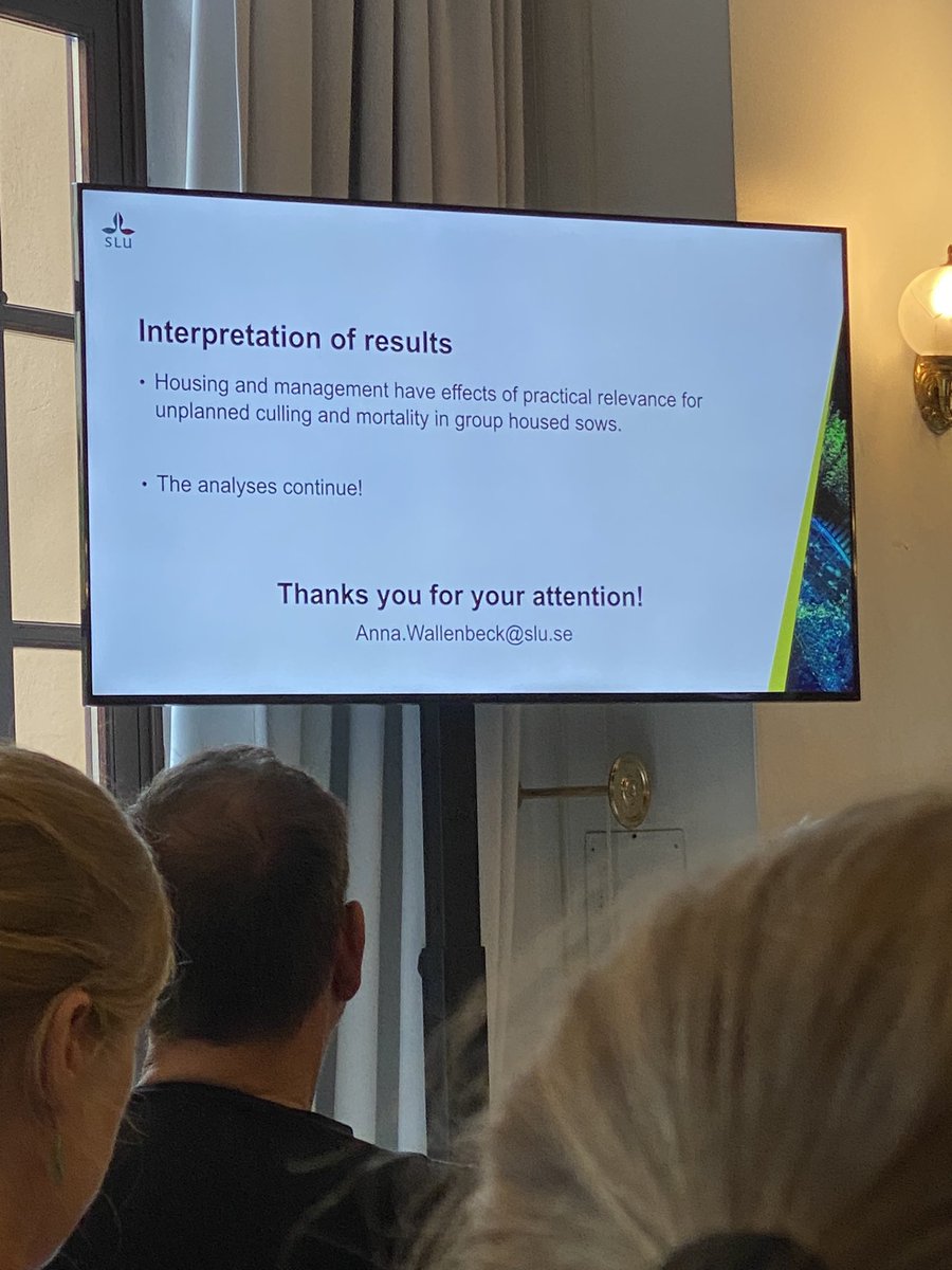 Maria Vilain Rørvang (@mariarorvang) on Twitter photo <a href="/AWallenbeck/">Anna Wallenbeck</a> highlighting that housing and management have practical relevance for unplanned culling and mortality in group housed sows 🐖
#wafl2024 #cullsow #sowwelfare <a href="/AWallenbeck/">Anna Wallenbeck</a> highlighting that housing and management have practical relevance for unplanned culling and mortality in group housed sows 🐖
#wafl2024 #cullsow #sowwelfare