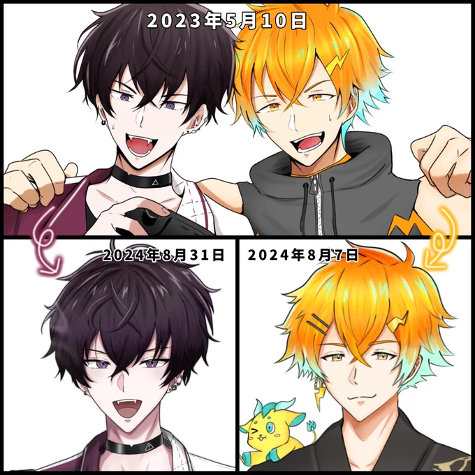 🌩️🦒と🤝
1年で上達したというかちゃんと人柄を理解して描けるようになった気がする 
