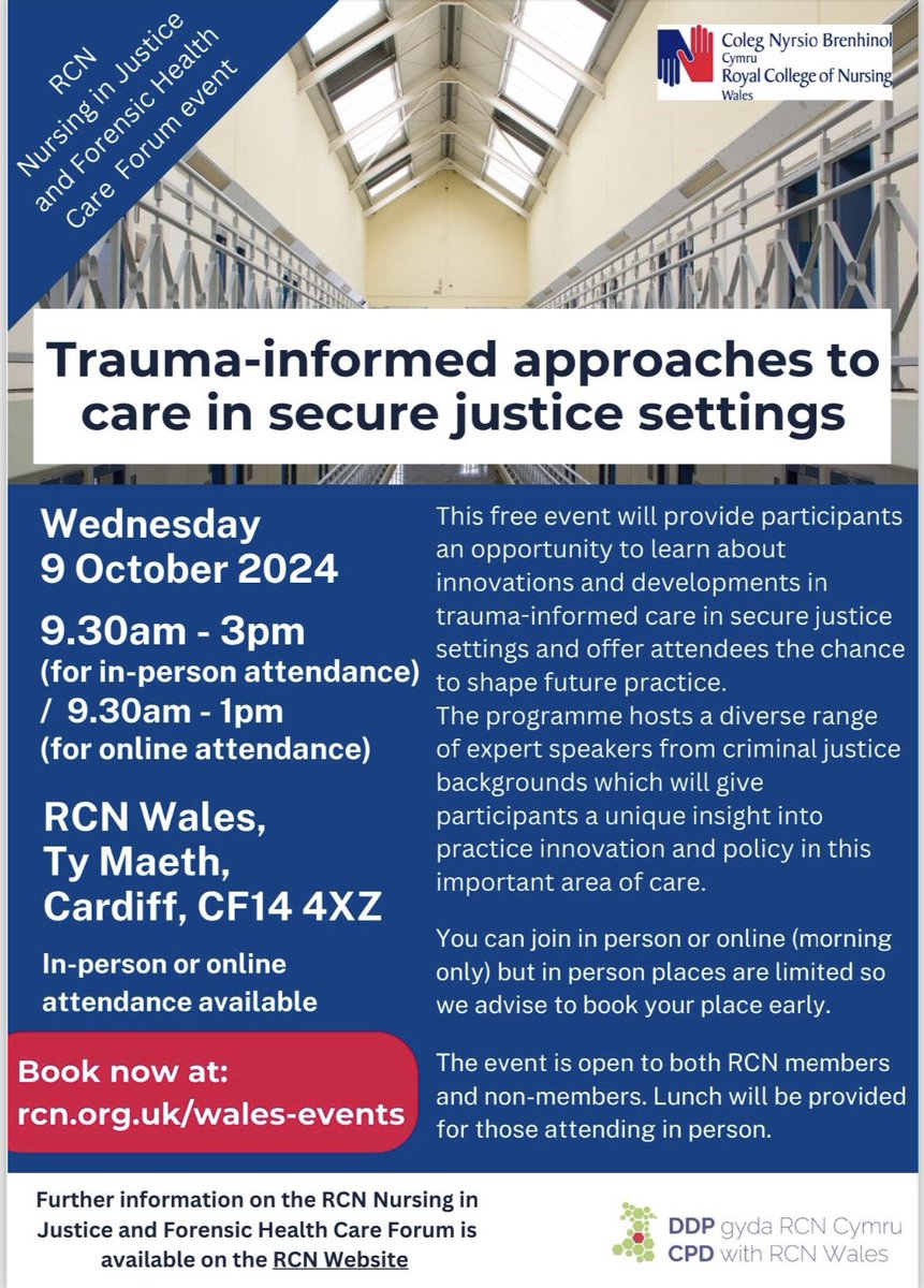 Register for free trauma informed approach event in Cardiff  rcn.org.uk/news-and-event…