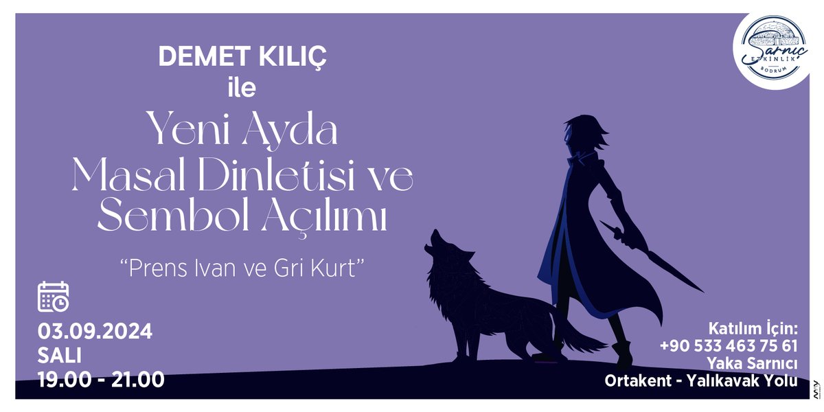 📲+90 533 463 75 61

Detaylar:
🎤 Demet Kılıç
📅 Tarih: 3 Eylül 2024, Salı
🕐 Saat: 19:00- 21:00
📍 Yer: Yaka Sarnıcı

#bodrum
#sarnıç
#sarnıçtaetkinlik
#Masal
#MasalGecesi