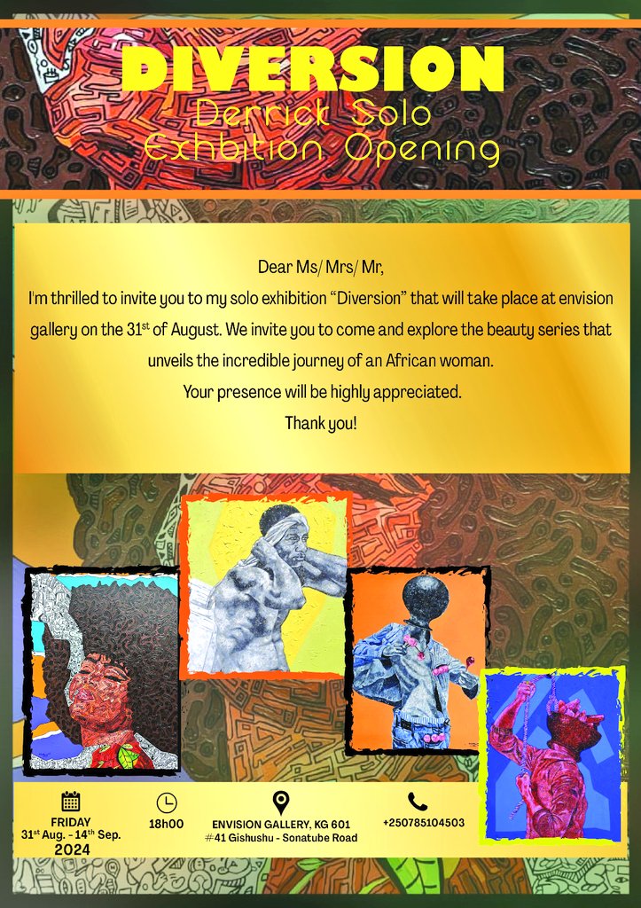 AmbRonAdam's tweet image. Most recommended to visit today the "Derrick solo exhibition" @envision_rwanda youth art center. Derrick Ndushabandi is an outstanding young talent with great imagination, techniques, and unique style.
@RwandaYouthArts
#VisitRwanda
@Derrickcox2500