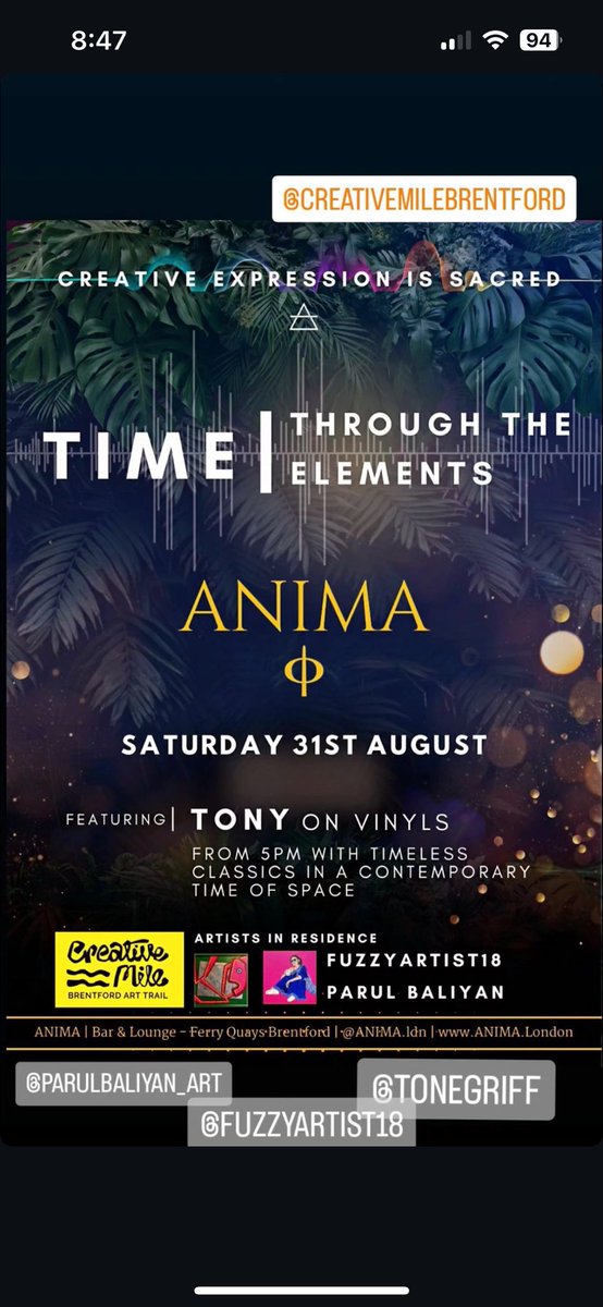 After the #BRESOU game this evening at Anima (used to be Poppadums / next to Gelata Pera) as part of the #Brentford Creative Mile: