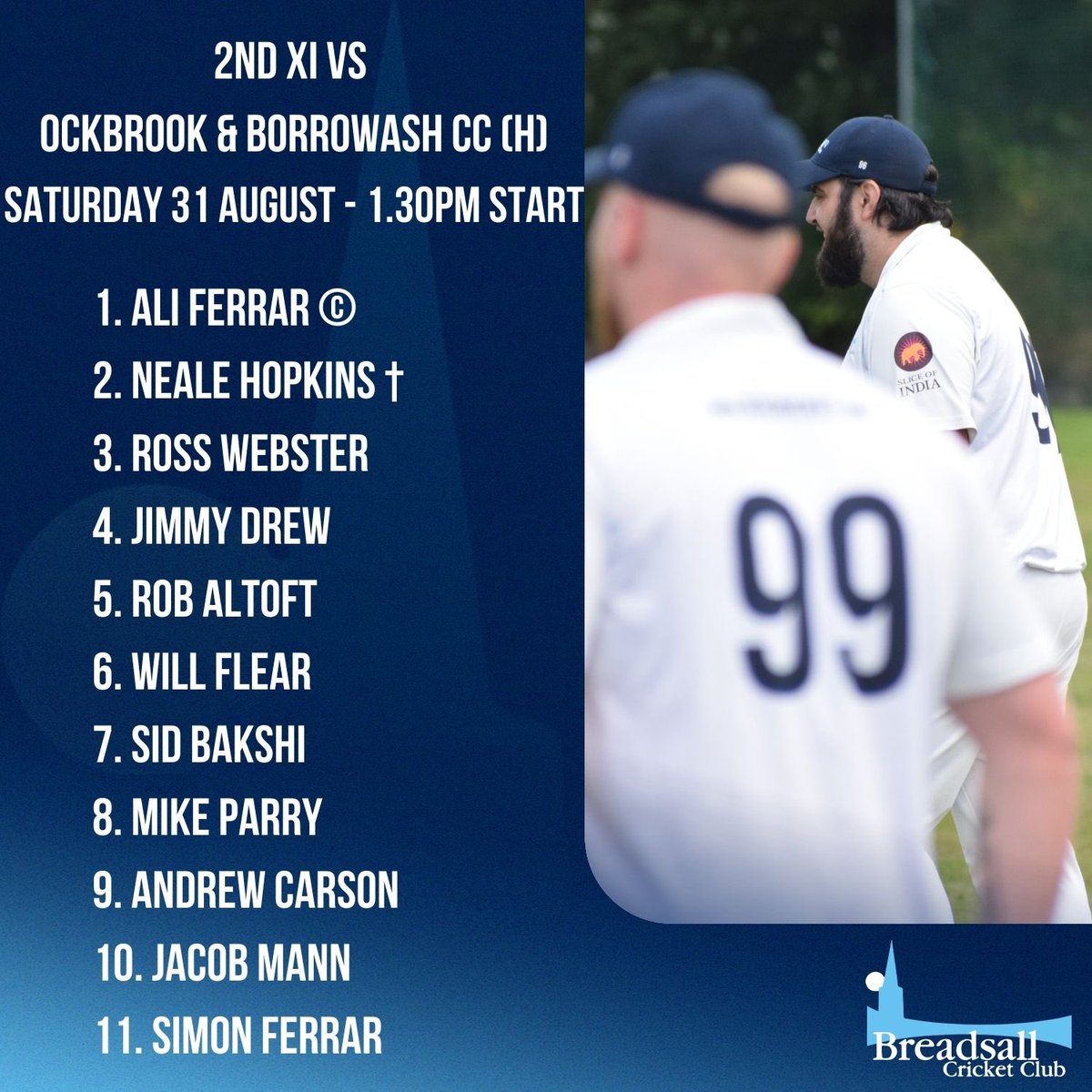 Team news (Week 19)

Here are your teams for this weekend, and if you’re playing today then go well!! 

The bar at Breadsall will be open from around 3pm onwards, and with the sun out then get down to support the club if you can.

☀️ 🏏 🍹 🥤 🍺

#AllBreadsallArentWe