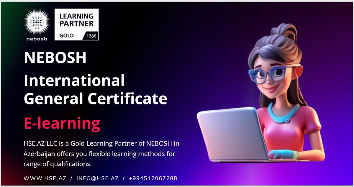 HSEAzerbaijan's tweet photo. NEBOSH IGC kursunu siz daha əlverişli imkan və sərfəli qiymətlə əldə edə bilərsiniz - E-LEARNİNG (Onlayn) format❗️

Kurs haqqında ətraflı aşağıdakı linkdə⤵️
https://t.co/bAb3LF6zoV https://t.co/uj2uVOWUjx