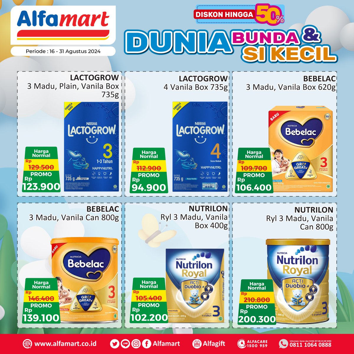 alfamart's tweet photo. π Cuma Sampai Hari Ini! Diskon Susu Hingga 50% untuk Si Kecil π
Nikmati promo spesial susu favorit pilihan bunda! Si kecil tetap sehat, bunda makin hemat! π Manfaatkan diskon hingga 50% hanya di Alfamart.
#Alfamart #Alfagift #DuniaBundaDanSiKecil #DiskonSusu #BelanjaHemat https://t.co/GShth3IJuY