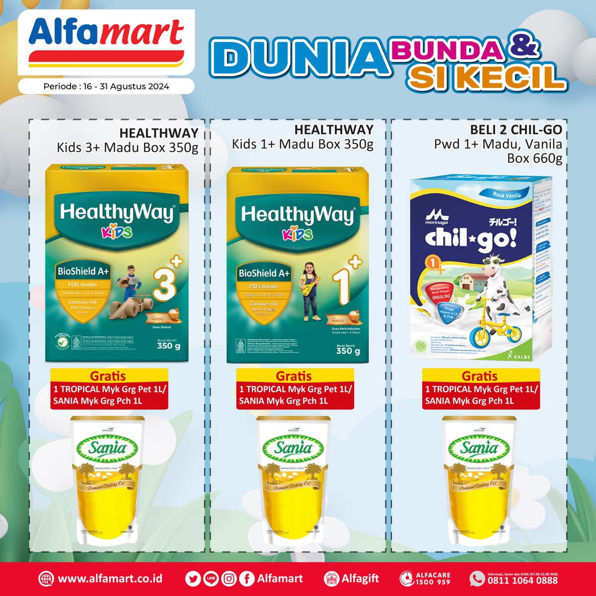 alfamart's tweet photo. π Cuma Sampai Hari Ini! Diskon Susu Hingga 50% untuk Si Kecil π
Nikmati promo spesial susu favorit pilihan bunda! Si kecil tetap sehat, bunda makin hemat! π Manfaatkan diskon hingga 50% hanya di Alfamart.
#Alfamart #Alfagift #DuniaBundaDanSiKecil #DiskonSusu #BelanjaHemat https://t.co/KEoKPcb9EB