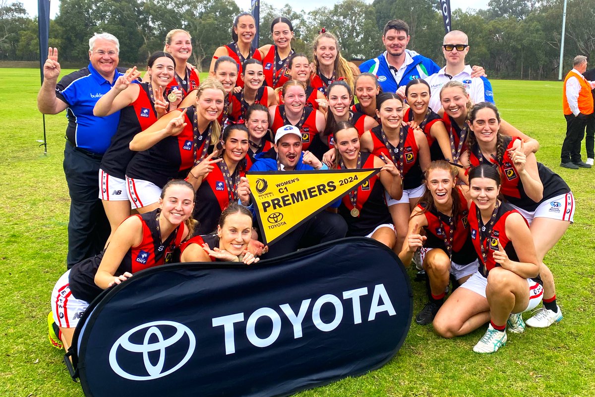 Congratulations to Trinity Aquinas, 2024 Toyota C1 Women’s Premiers 👏

Scarborough: 1.1 (7)
Trinity Aquinas: 3.2 (20)

Best on Ground: Montanna Godsell (Trinity Aquinas)

#PerthFootyFinals