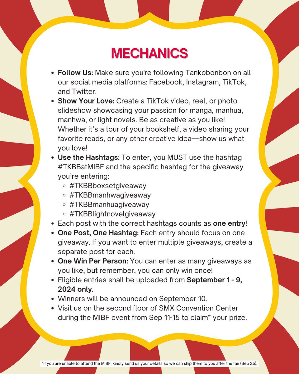 tankobonbon's tweet photo. Our mechanics for the giveaway is now here!

You have one week to win these titles so get your creative gear out and show us some love! ✨💖

#manga #giveaway #manhua #manhwa #lightnovel #apothecarydiaries #whomademeaprincess #grandmasterofdemoniccultivation #blueperiod https://t.co/Hkrd0n67Jx