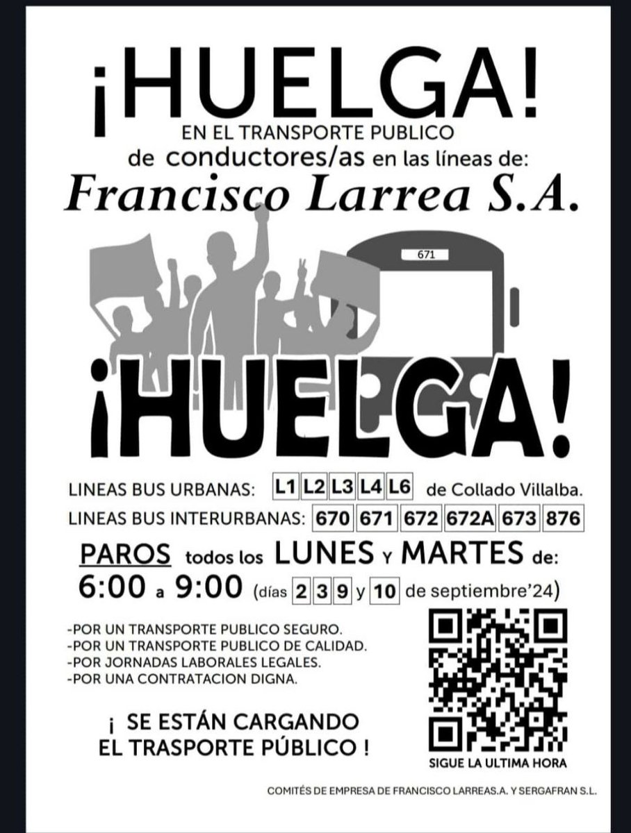 iucvillalba's tweet photo. Apoyamos la huelga de los trabajadores de Francisco Larrea S.A. después de que la empresa no haya respetado los acuerdos de hace apenas un par de meses. 

¡Por un trabajo digno!✊ https://t.co/uZNLUyCDfZ