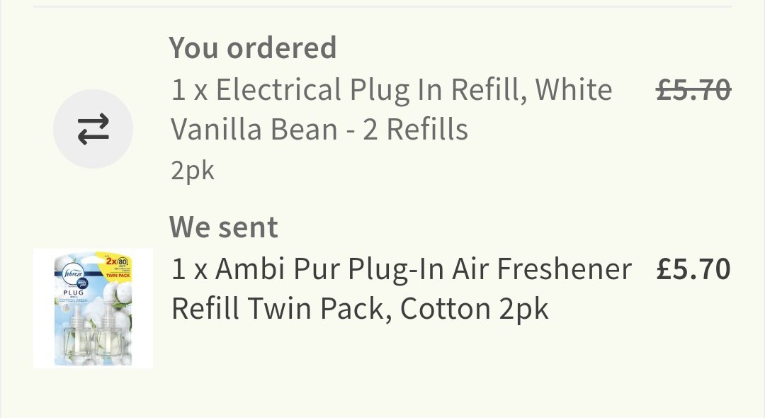 lara002's tweet photo. @AsdaServiceTeam another Saturday, another game of guess the subs!! Wth is with ordering AirWick plug in air freshener and getting ambi pur? Does that make sense to anyone? Do you think they'll send the plug unit so that I can actually use it?
With 8 💩subs, Im off shopping! 🤬 https://t.co/z9vvHuqOzj