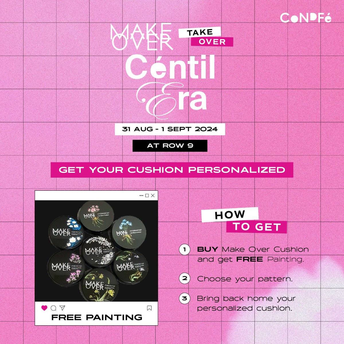 makeoverid's tweet photo. Make Over Take Over is hereee!
Come and visit us at Centil Era by Make Over X Condfeπβ¨π
π»
ποΈ 31 Aug - 1 Sept 2024
π Row 9, Jakarta
#MakeOverXCondfe #CentilEra https://t.co/8zSx0Si8hb