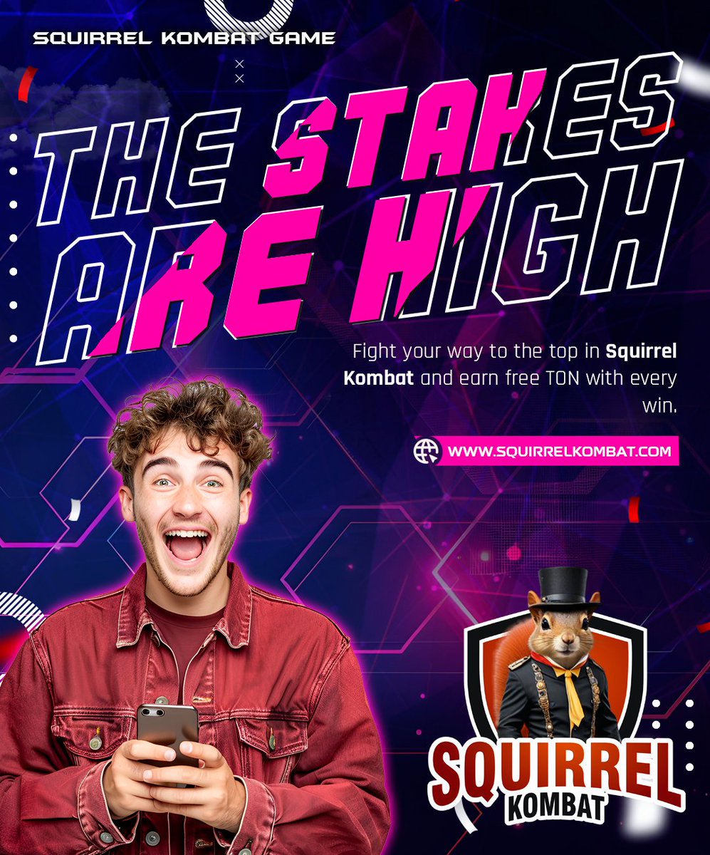 squirrel_kombat's tweet photo. The stakes are high! Fight your way to the top in Squirrel Kombat and earn free TON with every win.
#CryptoBattle #GamingCommunity #Crypto #SquirrelKombat #CryptoGaming #TelegramTapGame
#TONRewards #BlockchainGaming #Telegram https://t.co/wQHl0PKdnz