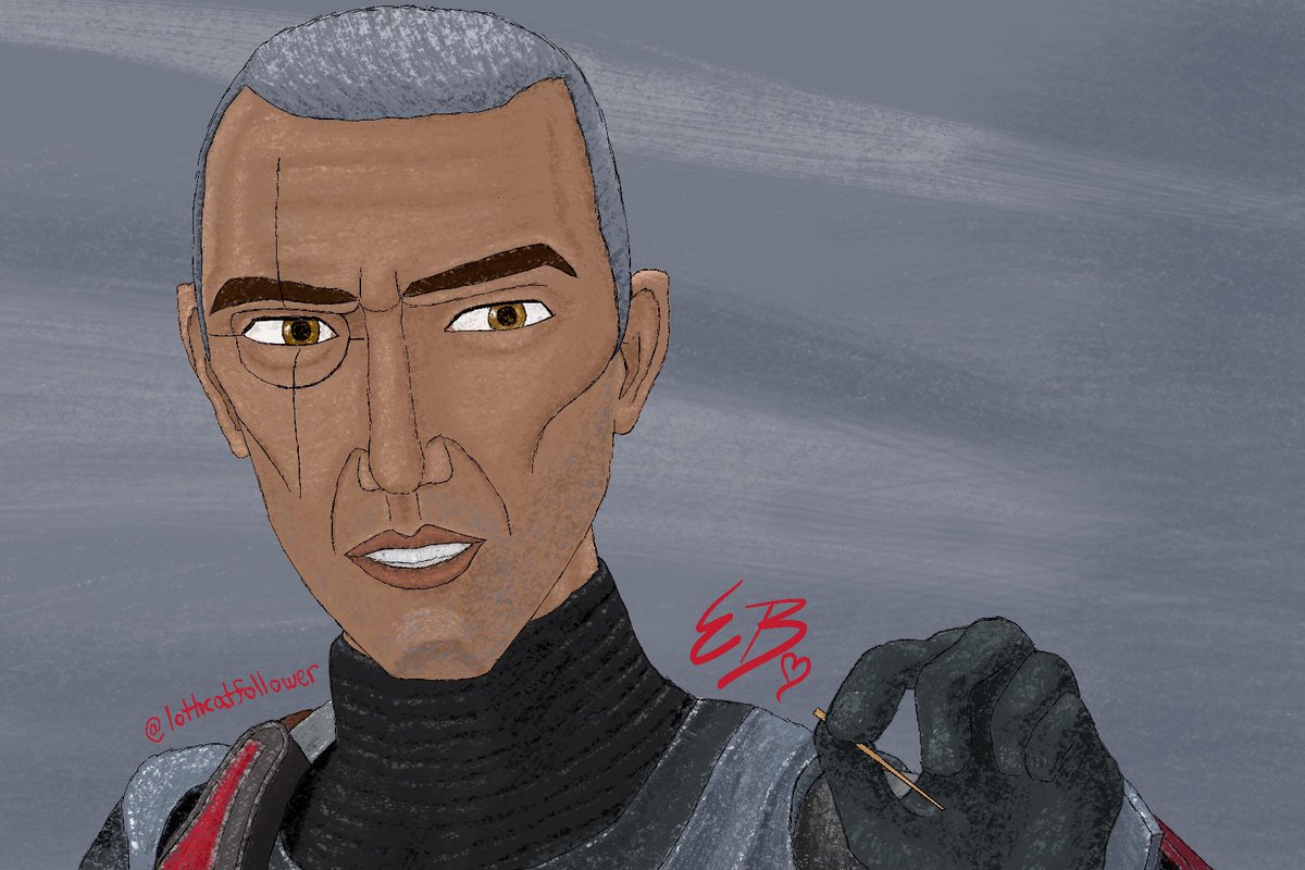 lothcatfollower's tweet photo. There was something about this drawing of [redacted] that was bugging me. I finally figured out what it was, and it was bugging me with Crosshair too, so updated pookie. #BadBatchWeek https://t.co/FWDYMKVYr6