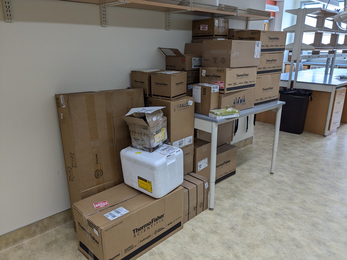 First shipment of supplies into the new lab! Can't wait to put these new toys to use.