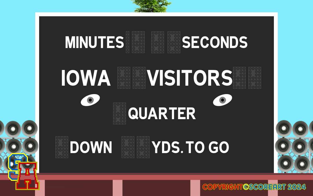 Scoreart01's tweet photo. Latest scoreboard art:  Iowa's Kinnick Stadium, circa 1964:  #digitalart  @VintScoreboards  https://t.co/5o9tZcemjq https://t.co/N4SMP8A88I