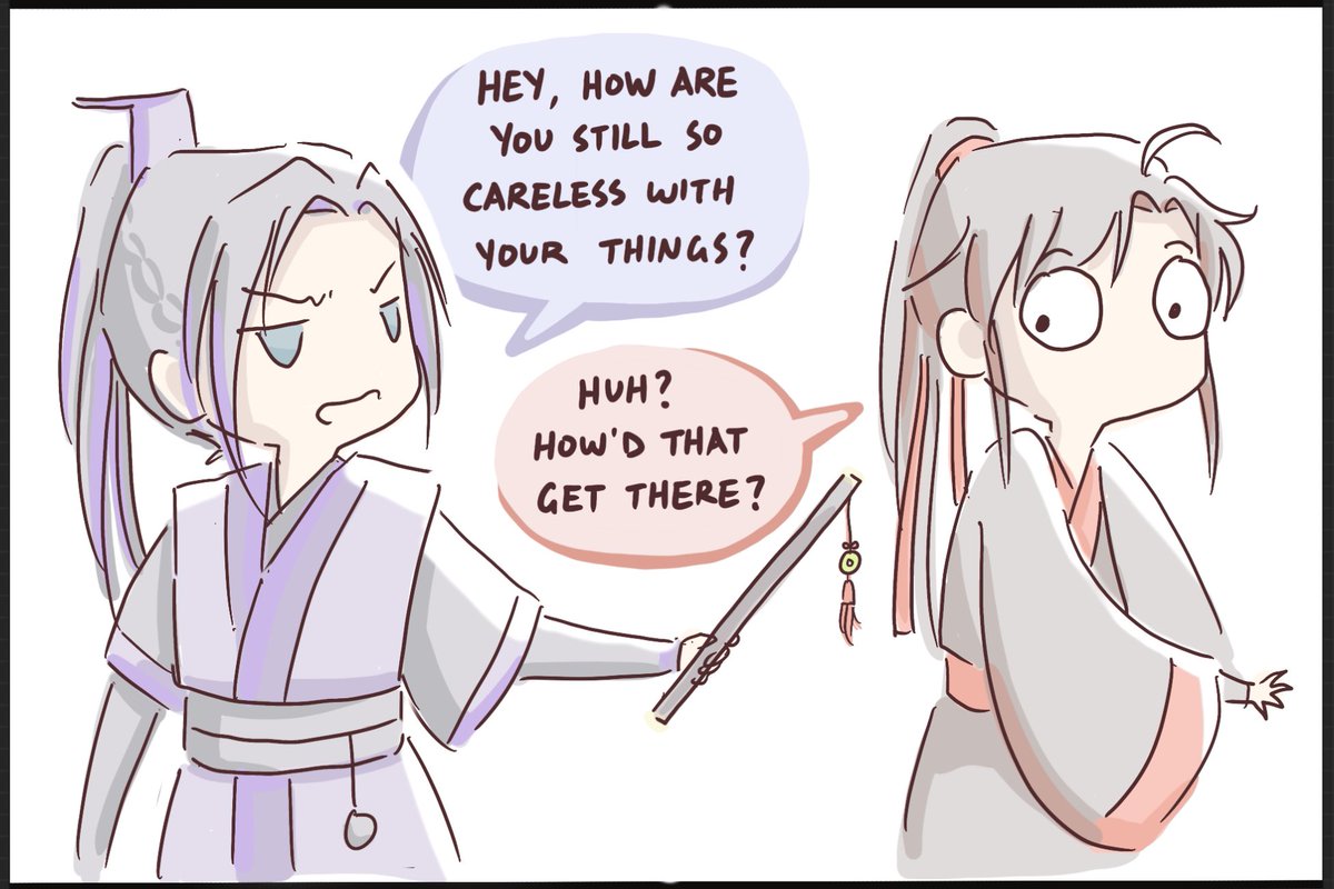 zaza_blah's tweet photo. “Why does this keep happening? Could’ve sworn I secured it this time…” — Wei Wuxian

Prompted by a tumblr comment I got on this old comic! Crawled out of my hole to revisit one of the first things I ever drew for this fandom 🌝 back to my hole now… https://t.co/44MyckQX4q