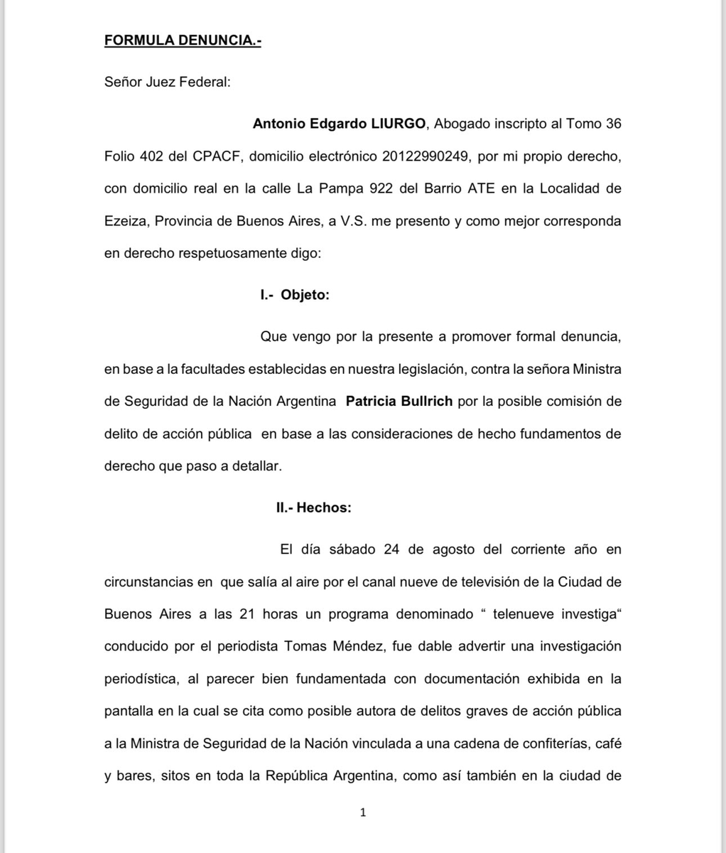 🚨⛔️❎ Patricia Bullrich fue denunciada por "lavar" 20 MILLONES DE DÓLARES a través de los 40 bares " Tostados" que algunos decían que pertenecían a Lázaro Báez, pero no, son de la Ministra Patricia Bullrich, y que utiliza para lavar dinero. Liberalismo es igual a corrupción.
