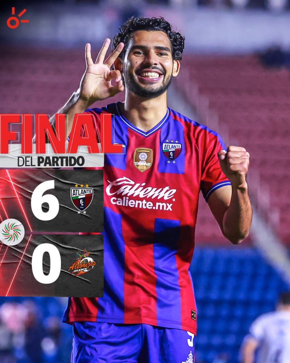 Y en el Azulgrana,
Yo creo que el marcador habla por sí solo, pero solo paso a comentar que en sus últimas dos visitas, Alebrijes se ha llevado una docena de goles en contra; y Atlante, sigue demostrando por qué es el equipo de jerarquía y dominio en esta Liga.

6-0.