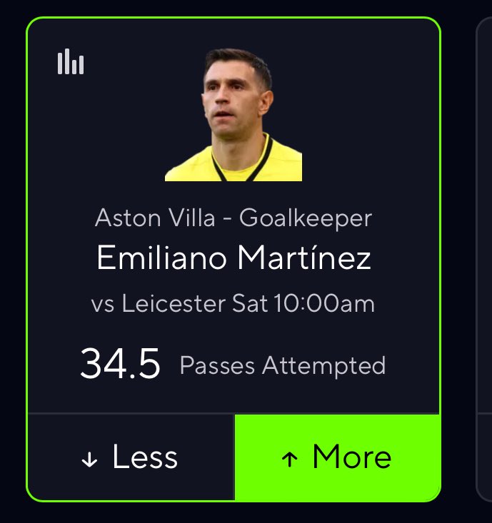 NoLimit_Danny07's tweet photo. The best over of the day
Emiliano Martinez over 34.5 passes attempted https://t.co/tuETGJpNZD