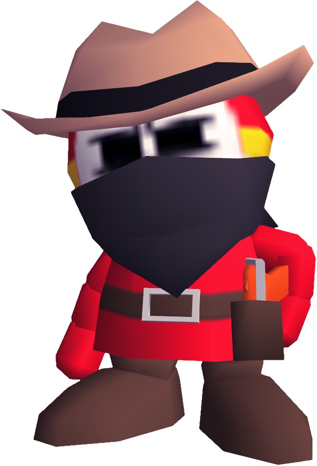 puddin104's tweet photo. meet TUP WESTERN, a character in the next chapter of SUBPAR MARIO 64

a contracted member of the Ban Van Stumpy gang, Tup is the fastest zapslinger in the Kalimari Desert, the wild west of the Mushroom Kingdom https://t.co/EWXFceLhP5
