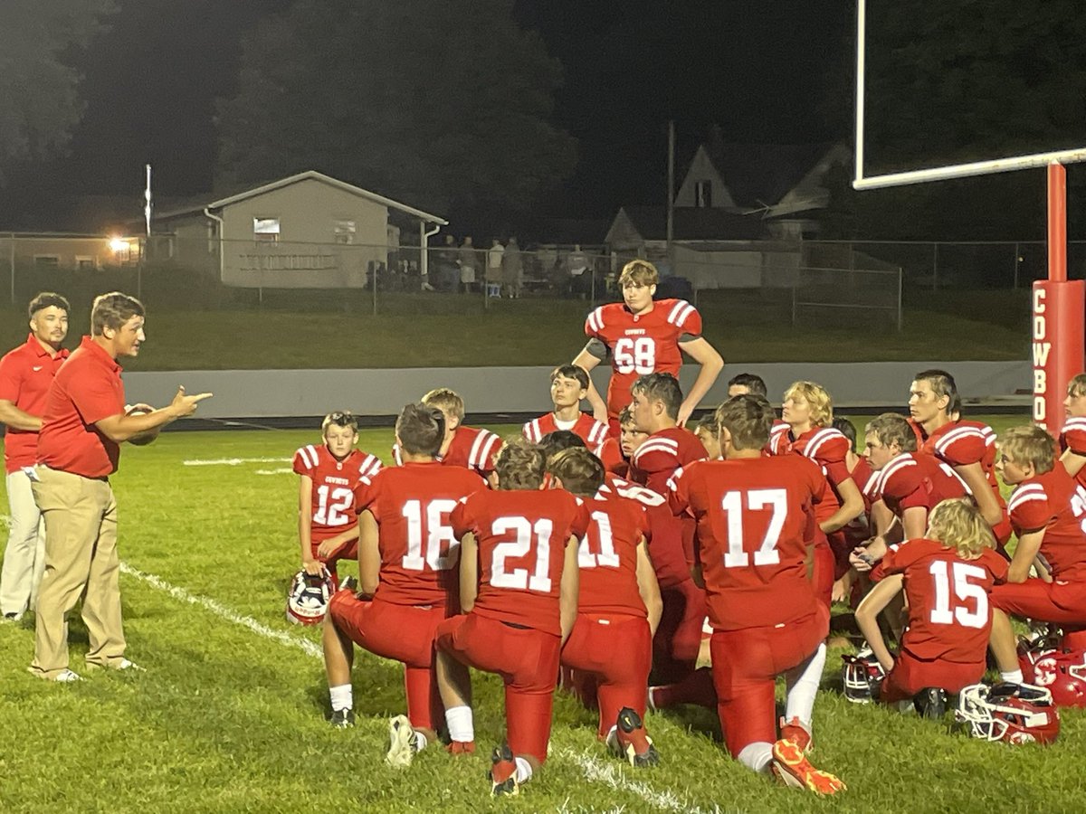 Sidney_AD's tweet photo. Congrats to Coach Eli Bales and company on their 1st win of the season! Student section way to represent!  

Cowboys 44 Eagles 28 
#cowboynation https://t.co/xuykgweAwp