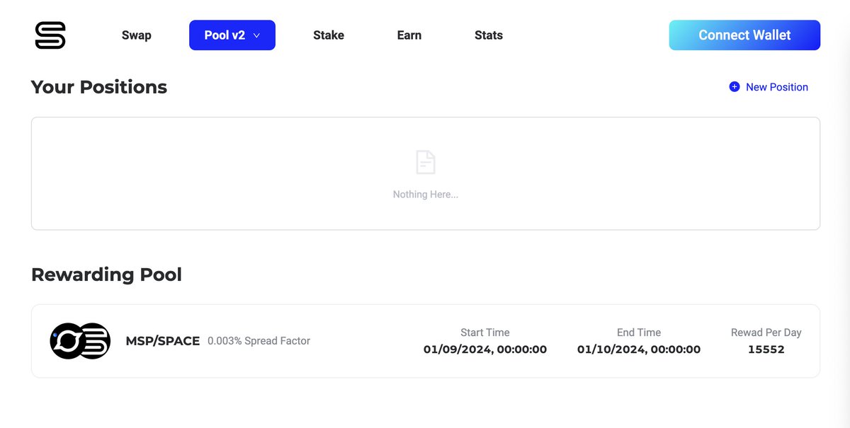 mvcswap's tweet image. 🚀 Exciting news! We have launched Pool V2 rewards starting September 1, 2024. Users providing liquidity in the MSP/SPACE of Pool V2 and having the current price within their liquidity range are eligible for rewards. The amount of rewards depends on the liquidity you provide and…