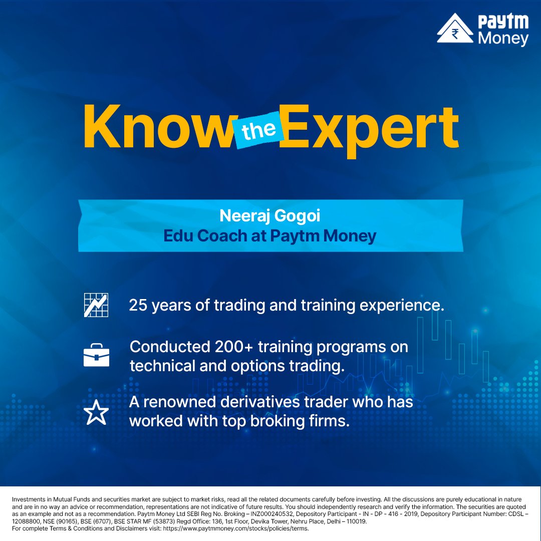 PaytmMoney's tweet photo. Master the art of options trading strategies with Neeraj Gogoi, Edu Coach, Paytm Money in our #Masterclass ‘Limit Your Losses in Option Trading’.
Date - 5th & 6th September 2024
Time - 4:30 PM to 6:00 PM
Fee - ₹49
#LearnWithPaytmMoney #PaytmMoney #TradingMasterclass #Options